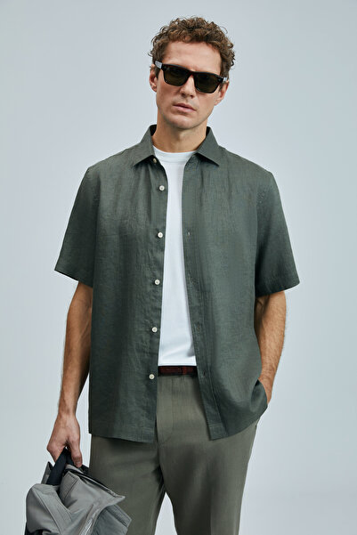 Lufian Bert Erkek Basic Gömlek Comfort Fit Haki