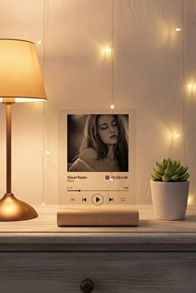 ForemArt Spotify Pleksi Plak Barkodlu Kişiye Özel Hediye Tugicase