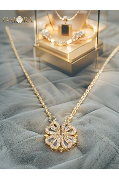 GALORA Gold Magnetized Stainless Steel Necklace with Floral Motif – Elegance ...