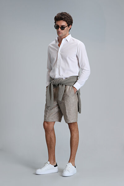 Lufian Andre Spor Erkek Chino Şort Slim Fit Bej