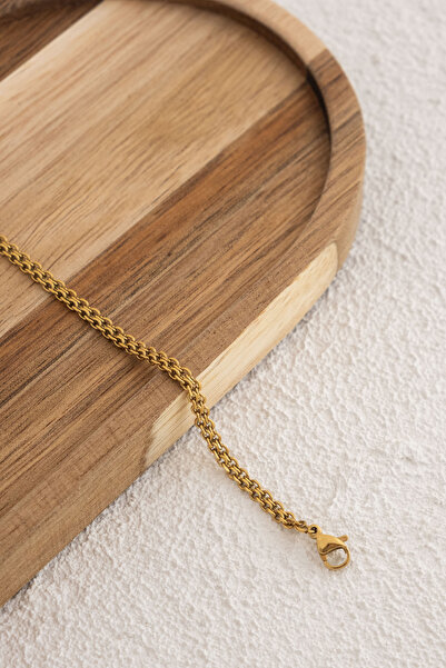 ByFlorya Jewelry 3mm 22Cm+4Cm Steel Knitted Chain Anklet for Daily Use - Nested Classic Force