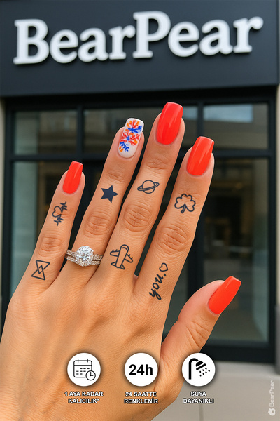 BP Tattoo 1 Ay Kalıcı Minimal Geçici Dövme 24 Saat Sonra Kararan Dövme Tattoo