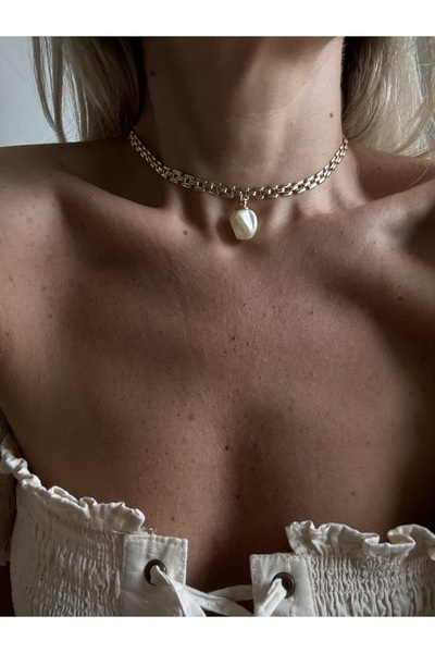 Rossetto Atelier Gold Barok İncili Vintage Choker