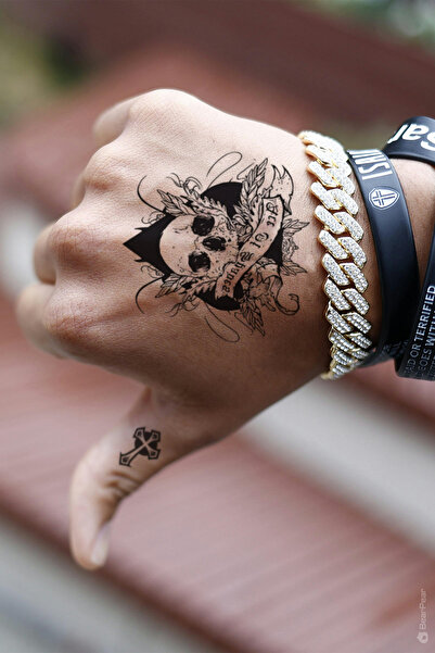 BP Tattoo İskambil Motifli El Dövmesi El Üstü Geçici Dövme