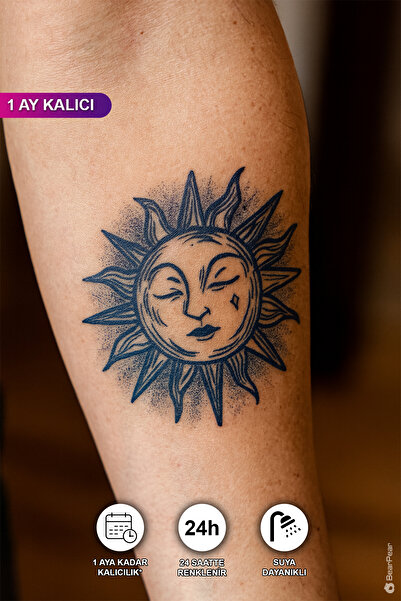 BP Tattoo 1 Ay Kalıcı Güneş Dövmesi Minimal Güneş Tattoo