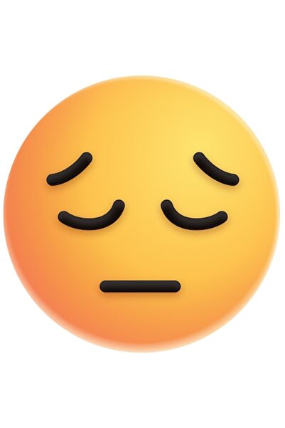 autostickere Autocolant cu emoticon față supărată/tristă, margini albe, vinil PVC 10 cm