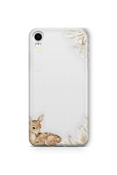 FLAMENKO حافظة هاتف شفافة بنمط جرو الغزال متوافقة مع iPhone XR
