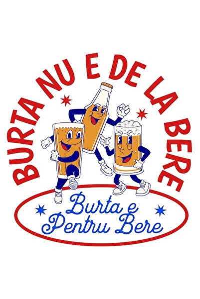 OEM Autocolant cu halbă și sticlă de bere - „Burta nu este din bere, burta es...