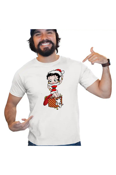 OEM Мъжка тениска Betty Boop Дядо Коледа