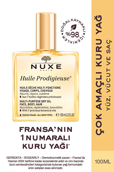 Nuxe Huile Prodigieuse Yüz, Vücut, Saçları Besleyici, Onarıcı, Güzelleştirici...