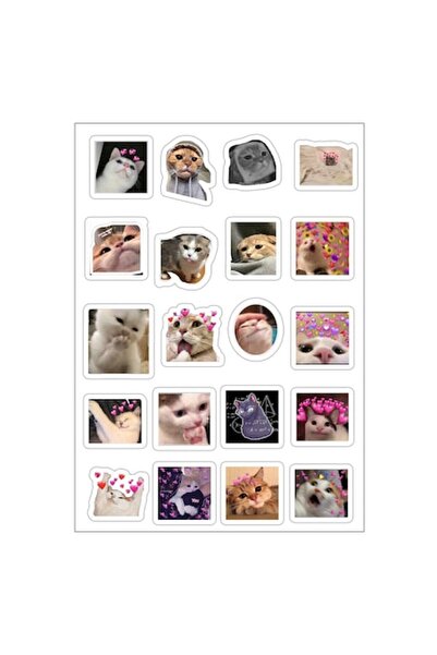 autostickere Set de 20 de stickere cu pisici, 4-5 cm, impermeabile, laminate,...