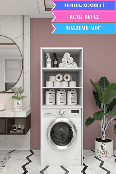 Kenzlife çamaşır-kurutma-bulaşık makinesi dolabı zenbillimdf byz 180*70*60 banyo % 100 full MDF