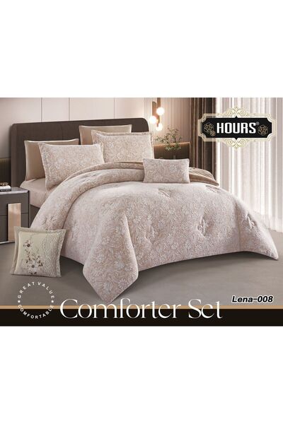 HOURS مفرش شتوي نفرين6قطع محفر وجه مخمل ووجه فرو ناعم