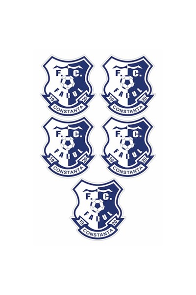 autostickere Set 5 autocolante decorative, FC Farul Constanta, 10 cm fiecare