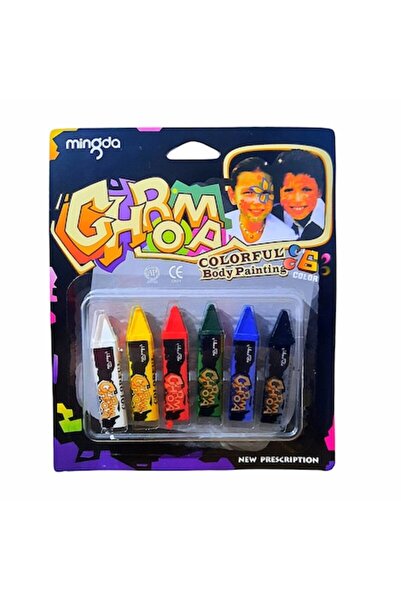 OEM Set de 6 creioane colorate din ceară pentru pictură pe față/corp, non-ale...