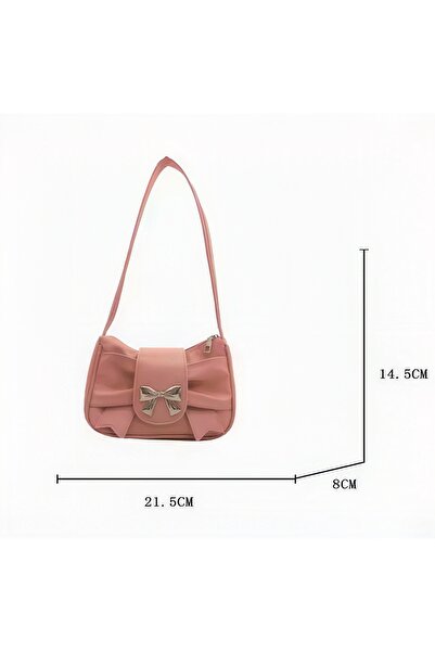 Clariss Imported Bag with Pink Bow Detail Magnet Flap