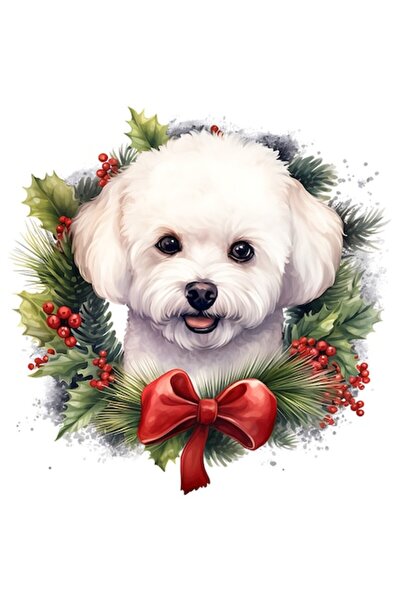 OEM Autocolant cu cățeluș alb vesel, ilustrație, vinil PVC, bordură albă, 15 cm