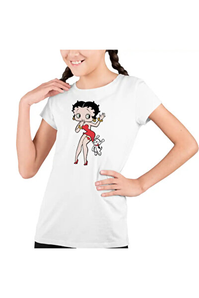 OEM Tricou Copii Fete Betty Boop Catel Pudel Valentines Day