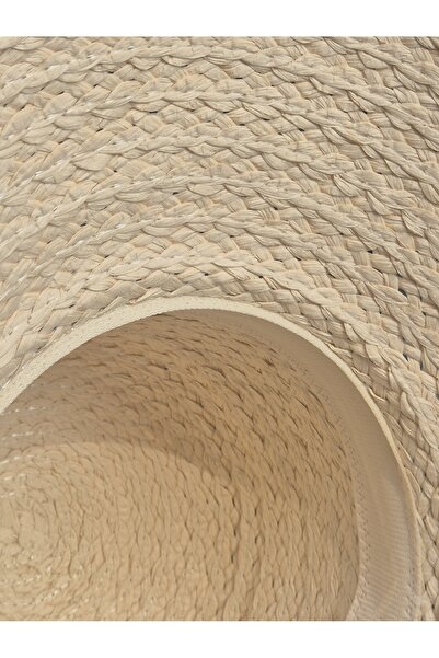 FASHION COCKTAIL Buckle Leather Stripe Thick Straw Summer Vacation Seaside Beach Sand Wide Brim Hat