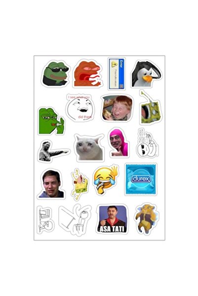 OEM Set nr. 4 — 20 de autocolante amuzante, 4–5 cm, impermeabile, laminate, 0...