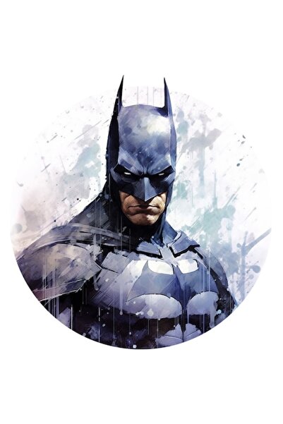 OEM Autocolant portret Bruce Wayne (Batman), cerc, bordură albă, vinil PVC, 1...