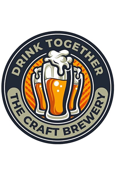 OEM Sticker 'Drink Together - The Craft Brewery' PVC Vinyl with White Border, 10 cm