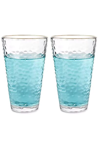 Atlas Mutfak Crushed Hammered Pattern Design Glass Water, Soft Drink, Latte, ...