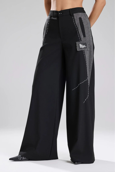 its basic tw3 Kadın Tüvit Kumaş Detaylı Tasarım Pantolon