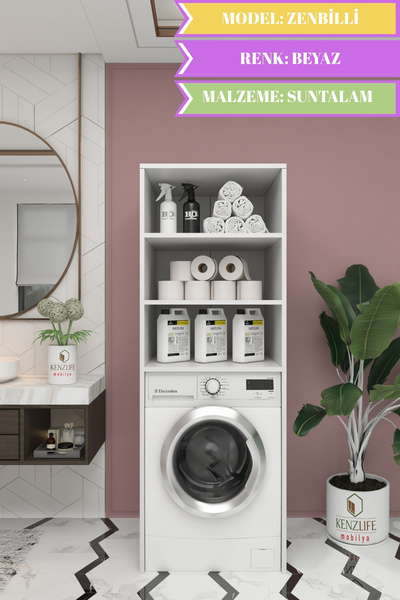 Kenzlife çamaşır-kurutma-bulaşık makinesi dolabı zenbilli byz 180*70*60 suntalam banyo