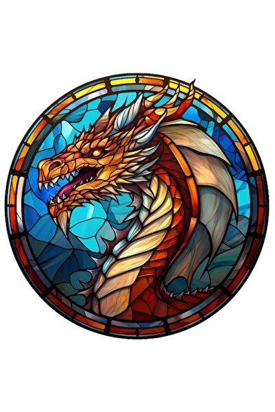 autostickere Autocolant dragon mozaic furios, ilustrație, Anul Dragonului, ma...