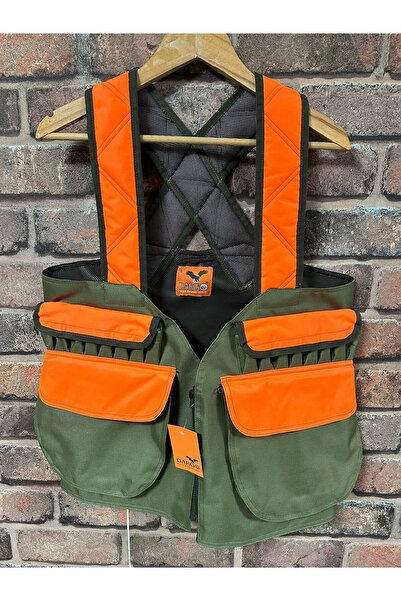 Dargo Askılı Turuncu Haki Avcı Yeleği Beden: XXL