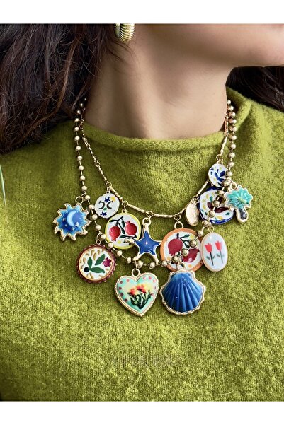 AUBRA Double Charm Necklace – Textured Nova |   Gift Zircon Stone Earrings