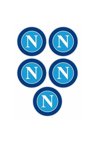 OEM Set de 5 stickere decorative, SSC Napoli, 10 cm fiecare