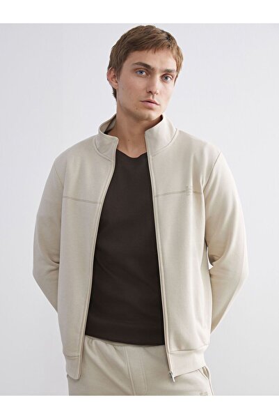 LC Waikiki High Collar Long Sleeve Men's Zippered Sweatshirt