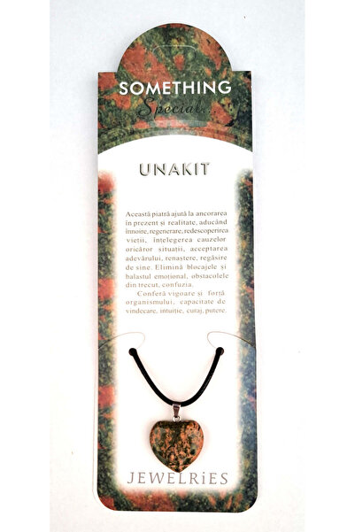 OEM Set pandantiv inimă din Unakite cu felicitare personalizată, talisman al ...