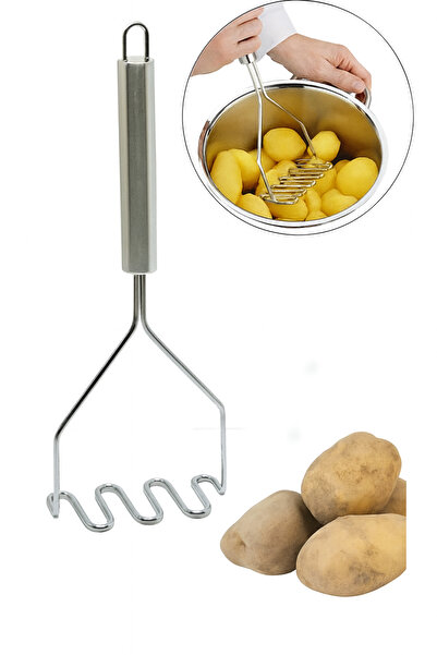 Mode Cool Pratik 24 cm Paslanmaz Çelik Patates Ezici | Ergonomik Saplı Dayanıklı Püre Yapıcı