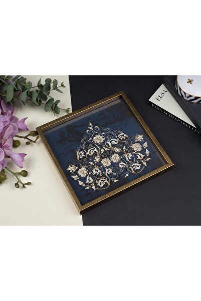 Sembol Decorative Tray with Gold Frame 30X30 cm
