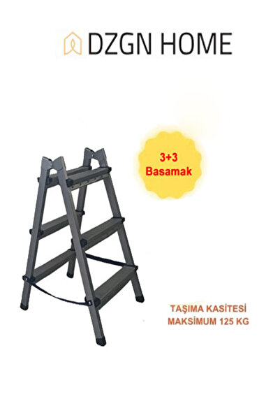 Genel Markalar Dayanıklı 3+3 Özel Tasarım Hafif, Kaymaz, Metal Basamaklı Katl...