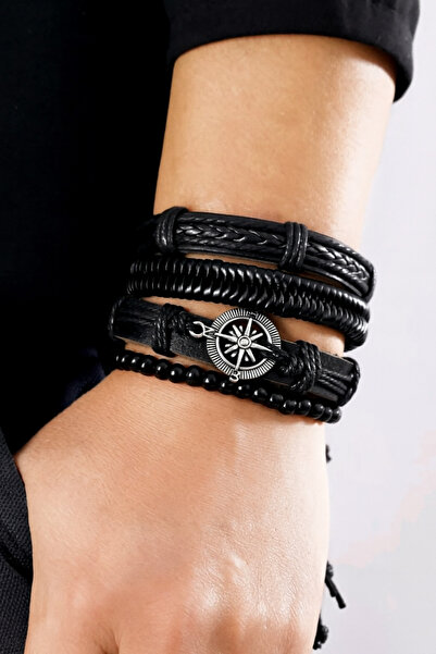 Z&T ACCESORIES Pusula Temali Multi-Men's Bracelet