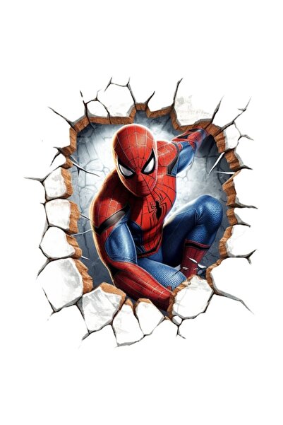 OEM Spider-Man Marvel Avengers Sticker, Cracked Design, White Border, PVC Vinyl, 10 cm