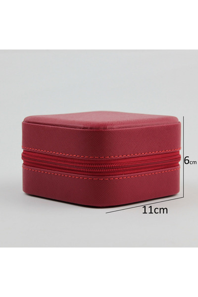 Luseda منظم مجوهرات صغير محمول متعدد الاستخدامات باللون الأحمر