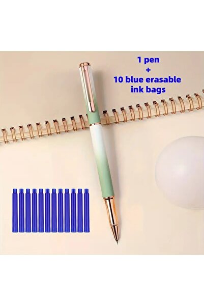 yiren Stilou metalic cu radieră + 10 rezerve de cerneală termică