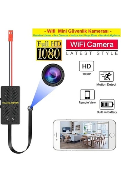 Kalite Wifi Mini Güvenlik Kamera (Uzaktan Izleme-Ses-Hafıza Kart Kayıt-Hareke...