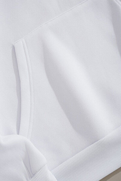 VSRN eski türk halı deseni Tasarım Baskılı Oversize Beyaz Kapüşonlu Sweatshirt