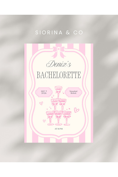 Siorina Co & Event Bachelorette Bride Birthday Party Kart Davetiye Adet