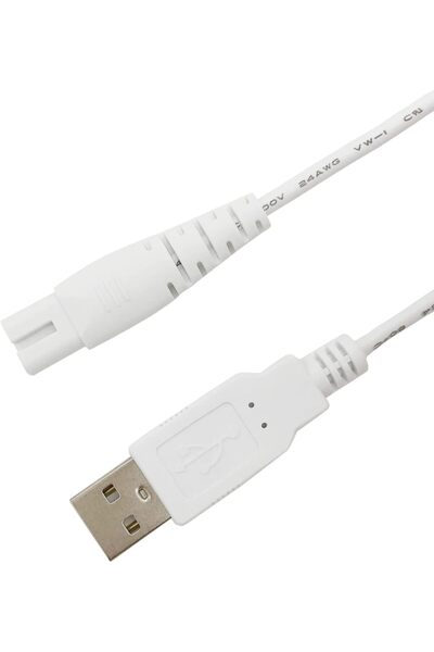 PDEEY Replacement USB Charging Cable for Water Flosser (White, Male-to-Male, 4-pin)