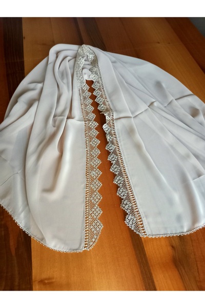 yörük tuhafiye Real Handcrafted Needlework, Prayer, Mevlit Mevlüt Shawl, Headscarf in Mink Color, Handmade