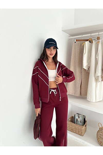 By Kuzey Aras Three Thread Fleece-Lined Zipper Tracksuit