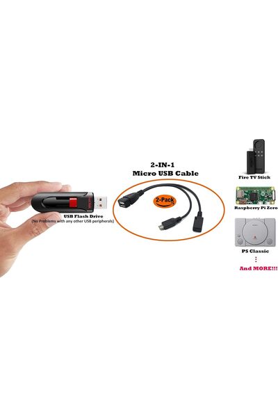 Other AuviPal Micro USB 2-in-1 OTG + Power Adapter Cable for Fire TV Stick, PlayStation Classic and More -