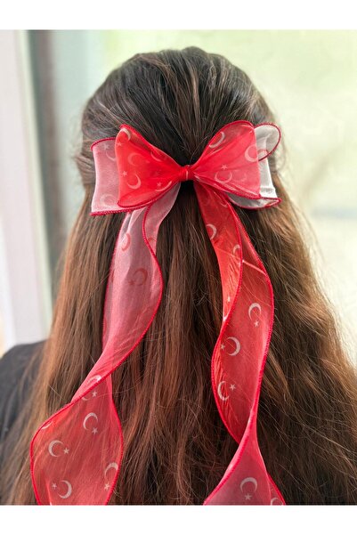 Melkady Aksesuar Melkady 523B - Organza Flounced Crescent Star Luxury Automatic Buckle